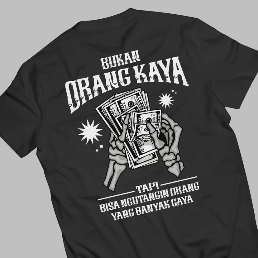 Satire Kelas Kakap! Tunjukkan kepercayaan dirimu (dan dompetmu) dengan statement lucu tentang standar sosial. Nyentil dan menghibur.