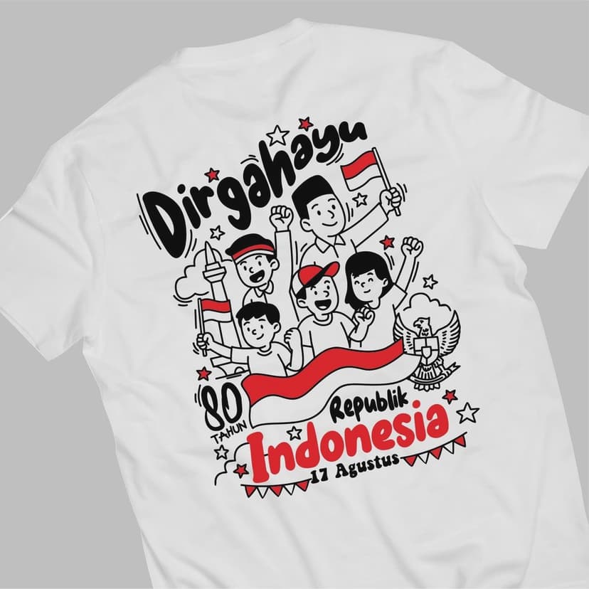 Merdeka! Tunjukkan rasa cintamu pada Indonesia. Seni grafis kreatif yang keren dan eye-catching untuk peringatan Hari Kemerdekaan.